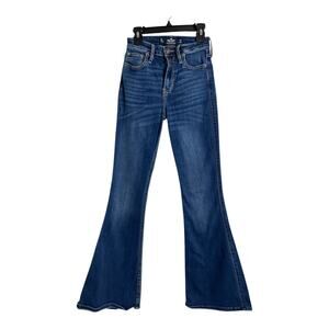 Hollister High-Rise Vintage Flare Jeans 0S 0 Short XS Classic Denim